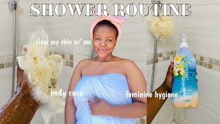 Shower routine: Body care, Clear my skin with me, feminine hygiene & more