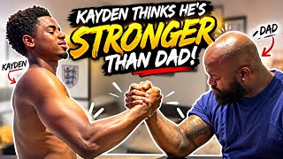 KAYDEN’S BEEN HITTING THE GYM..  NOW HE THINKS HE CAN BEAT HIS DAD 😂