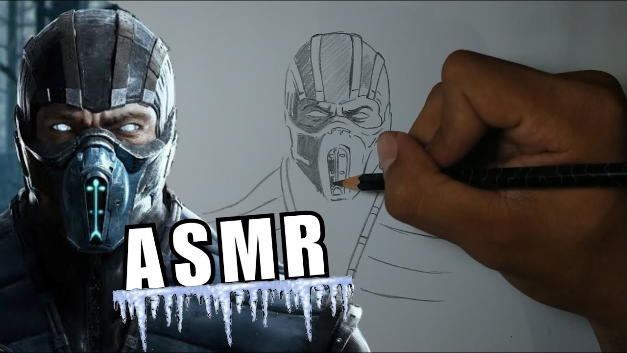 ASMR DRAWING SUB-ZERO - ASMR DIBUJANDO (MORTAL KOMBAT)/ HOW TO DRAW/ -ASMR DESENHANDO SUB-ZERO