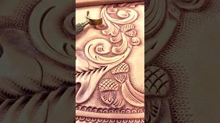 Saddle Making Oak And Acorn Design By Bruce Cheaney #saddlemaking #leathercarving #shorts