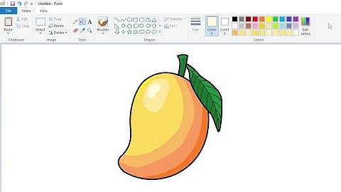 How to draw Mango (fruit) in MS Paint | Easy step by step drawing