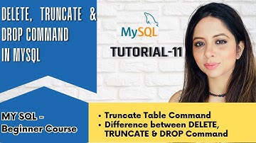 DELETE, TRUNCATE & DROP Command | MySQL Subquery | #subquery #truncate #drop #delete