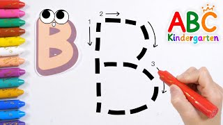 Learn in various ways by writing coloring and reading the alphabet B with ABC ki