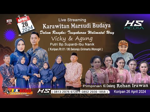 LIVE WEDDING VICKY & AGUNG // HS MEDIA LIVE  //Karawitan MARSUDI BUDAYA//RIA AUDIO // SEASON 3