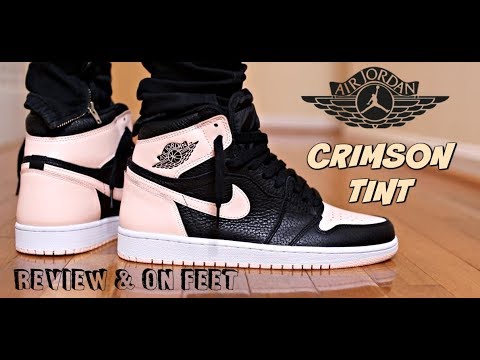 crimson tint jordan 1 on feet