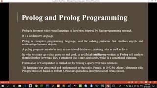 Logic Programming | Prolog Programming | Unification | Resolution | Artificial Intelligence
