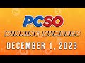 P179M Jackpot Ultra Lotto 6/58, 2D, 3D, 4D, and Mega Lotto 6/45 | December 1, 2023