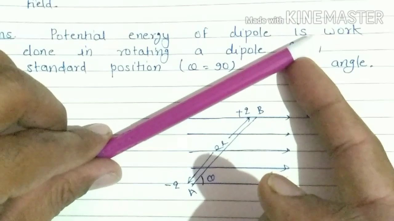 Potential Energy of a Dipole in a uniform Electric Field - YouTube