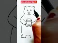 How to Draw a Standing Bear 🐻 | Easy Drawing for Kids #standingbeardrawing #kidsdrawing