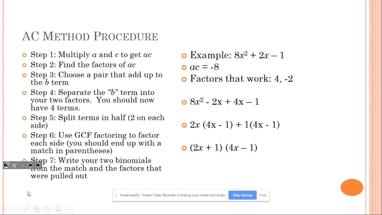 Lesson 8 5 Factoring Ax2 bx c YouTube lesson-8-5-factoring-ax2-bx-c-youtube