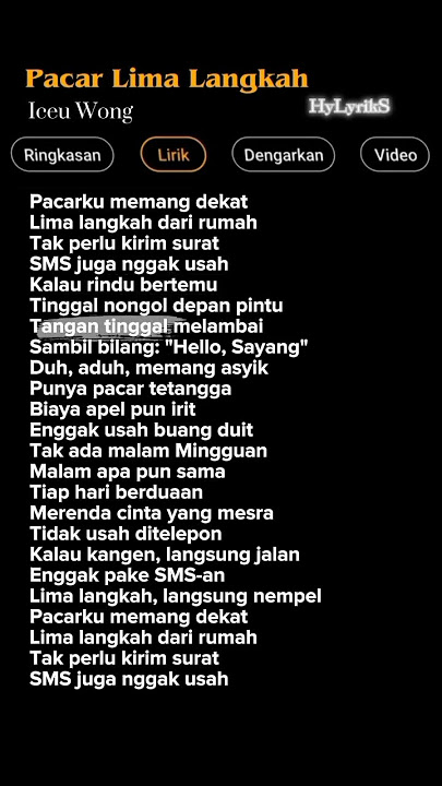 Lirik Lagu Pacar lima langkah-Ice wong 🎶#laguviral #dangdut #koplo #viraltiktok #fyp