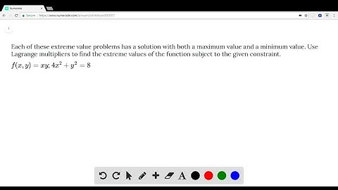 Each of these extreme value problems has a solution with both a maximum value and a minimum value. …