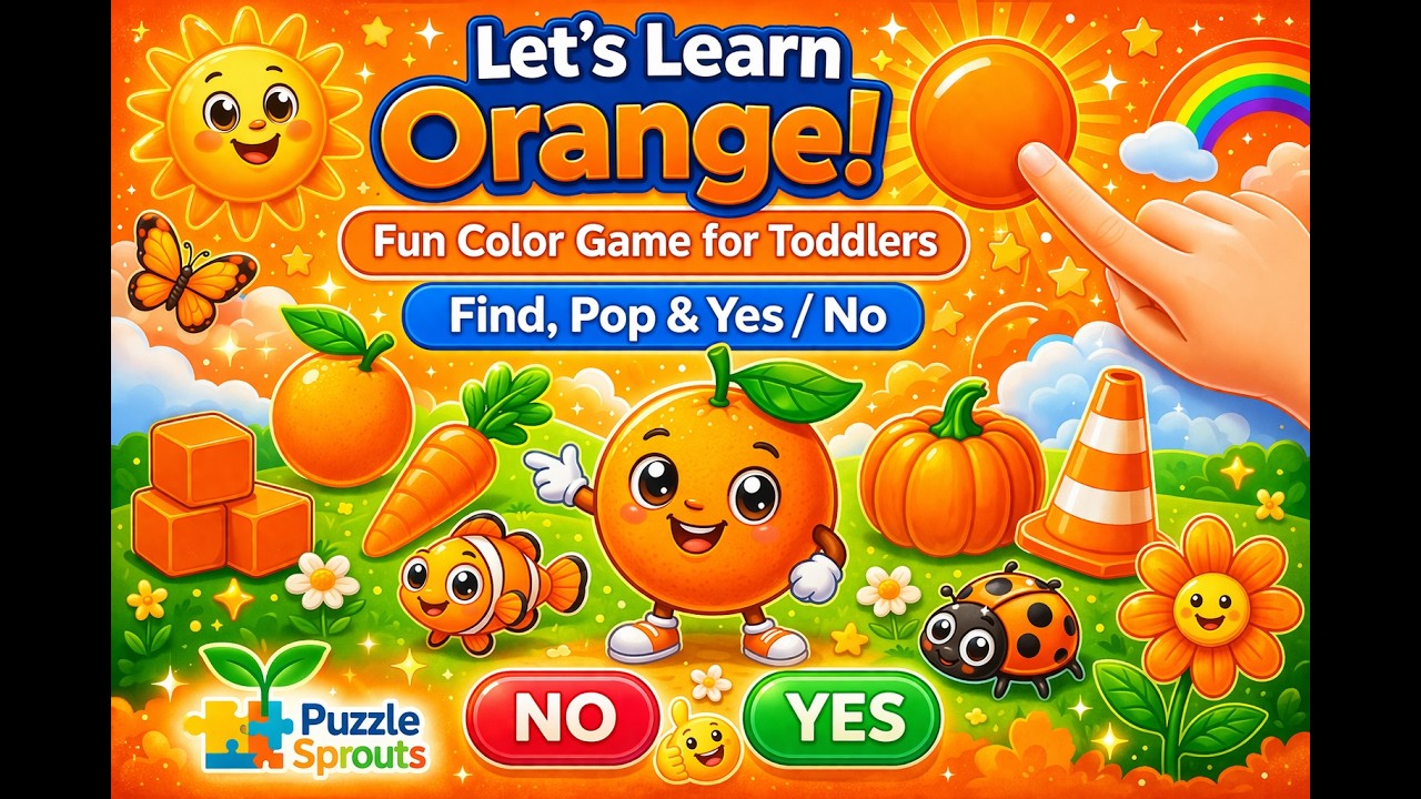 Learn Orange Color for Toddlers 🟠 | Fun Find & Pop Game | Preschool Learning Video