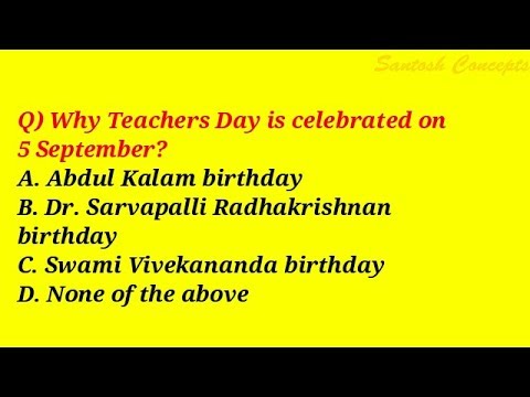 Why Teachers Day is celebrated on 5 September? || Santosh Concepts