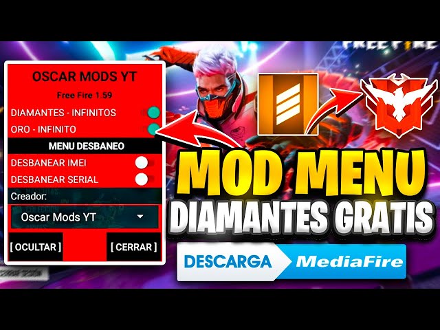 💎¡NUEVO! Mod Menú DIAMANTES INFINITOS (Mediafire) para FREE FIRE 2024🤑✅ class=