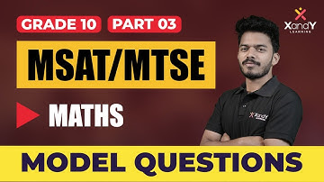 MSAT / MTSE Class  10 Mathematics : Part - 03 | MSAT Previous Year Question Paper Solving