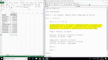 9.3 Excel VBA - Sorting Birthdays
