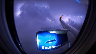 [4K] Flying Through Thunderstorm / Takeoff St. Louis Southwest 737-800 N8575Z STL-TUL *Description
