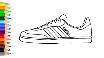 Cara Menggambar Sepatu Adidas Samba