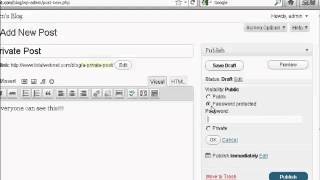 Information Video 50 - How to Create A Password Protected Or Private Post Guide