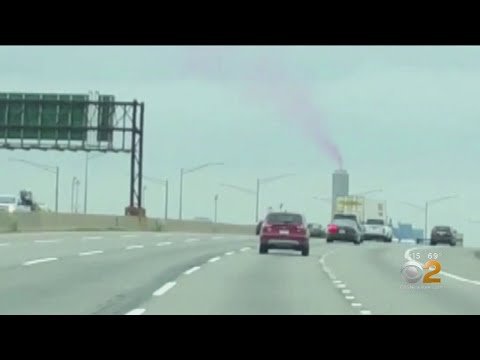 Strange Pink Smoke Seen Wafting From Stack In Newark