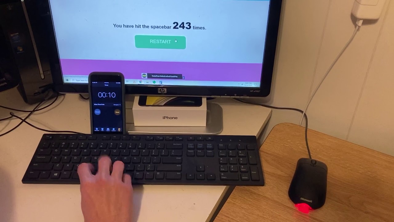 World Record for the Fastest Keyboard Spacebar Clicking! 