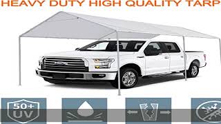 Thanaddo 10 x 20 Ft Carport Replacement Canopy Cover Garage Top Tent Shelter Tarp with Free 48 Ball