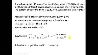 Solving for A Bond's Yield to Maturity with Semiannual Interest Payments