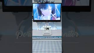 this portable monitor changed my setup… ✨ #setupupgrade #aestheticsetup #desksetup #genshinimpact