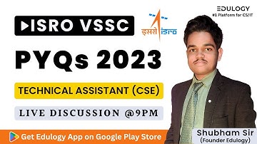 ISRO Computer Science Previous Year Questions | VSSC Technical Assistant 2023 #isropreviousyearpaper
