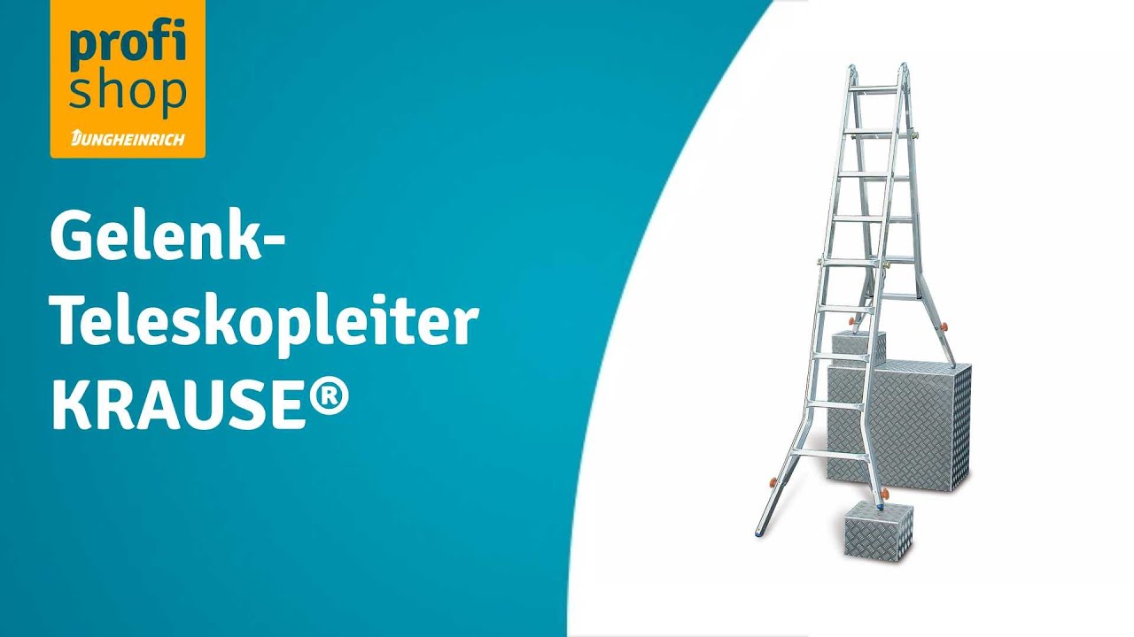 Gelenk-Teleskopleiter KRAUSE® mit 4 integrierten Holmverlängerungen