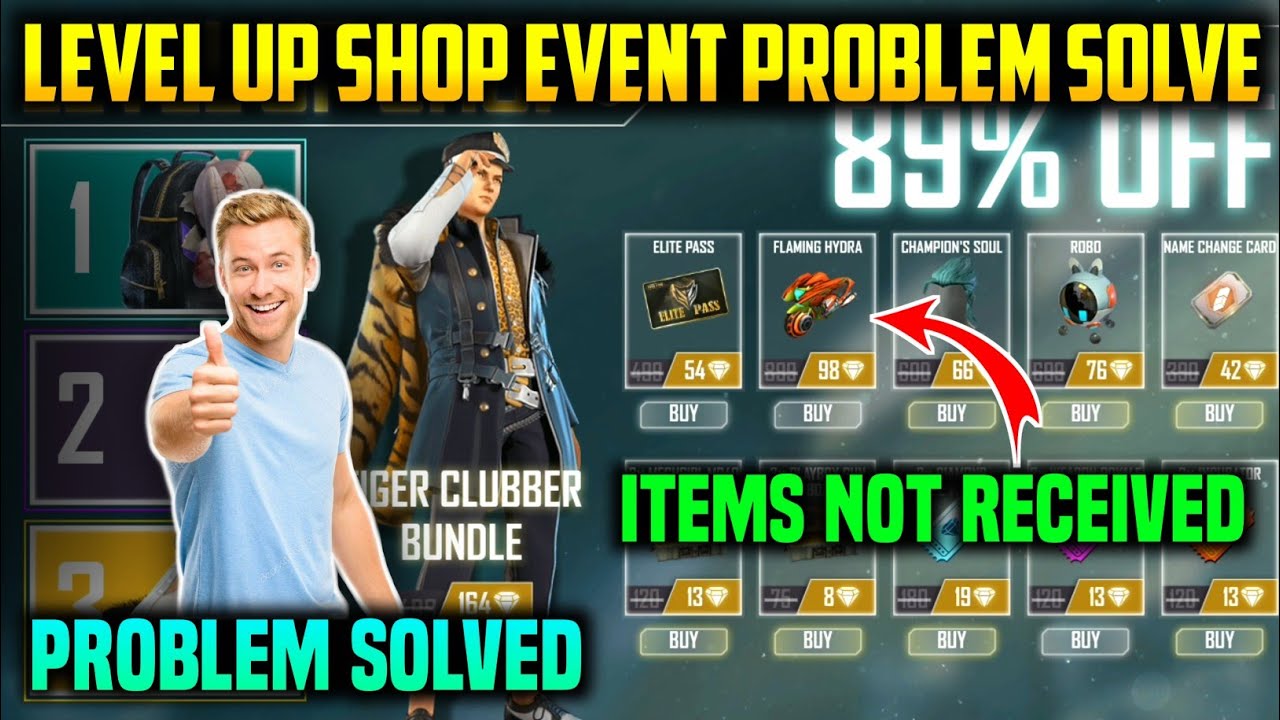 How To Solve Level Up Shop Event Problem In Free Fire Level Up Shop Problem In Garena Free Fire Youtube