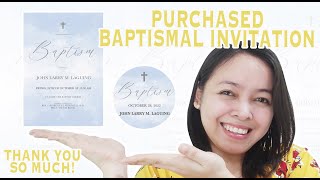 PURCHASED BAPTISMAL INVITATION | THANK YOU SO MUCH! | Cassy Soriano