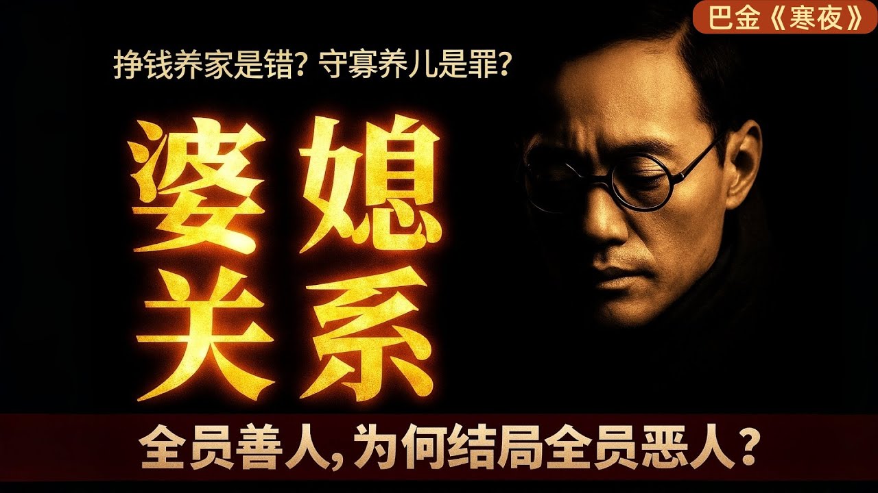 婆媳矛盾無解？巴金《寒夜》：殺人不見血的，往往不是恨，而是「善」