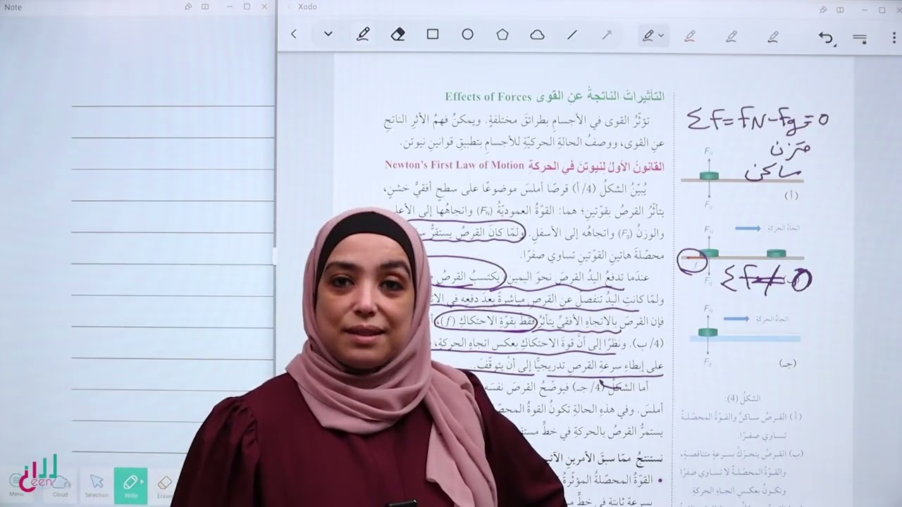 قانون نيوتن  الاول # تاسع #فيزياء