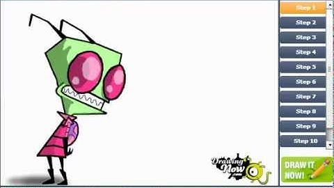 How to draw zim from Invader Zim