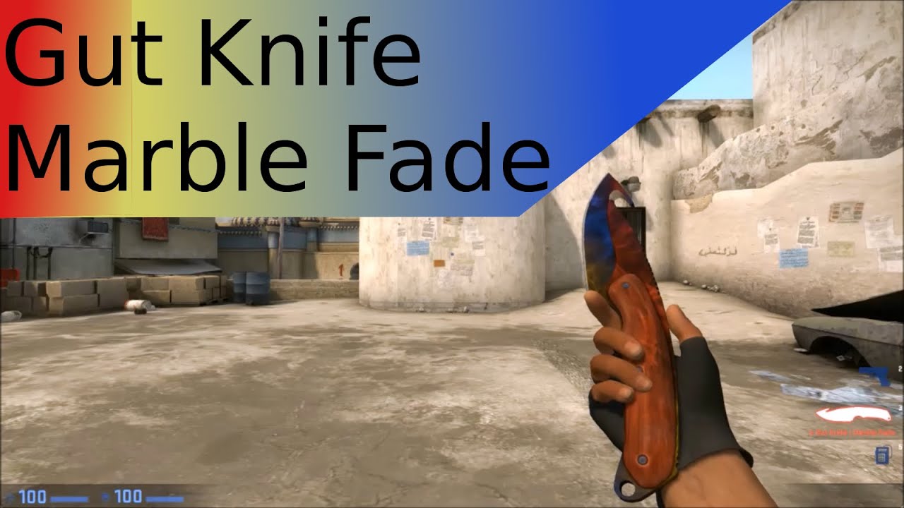 cs go gut knife marble fade showcase youtube