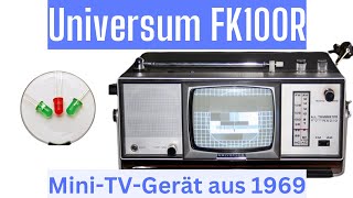 Wie ging früher unterwegs fernsehen? Minifernseher Universum FK100R von 1969