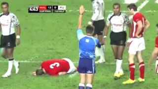 Ilai Tinai dangerous tackle on Lee Williams - Hong Kong Cup Final