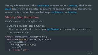 Understanding setTimeout: Why it Doesn't Work with async/await and How to Fix It