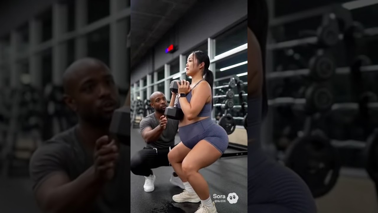Pregnant korean girl doing squats - Funny Shorts 😂 