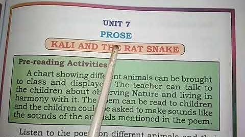 3rd Std English Unit-7 KALI AND THE RAT SNAKE (NCERT)