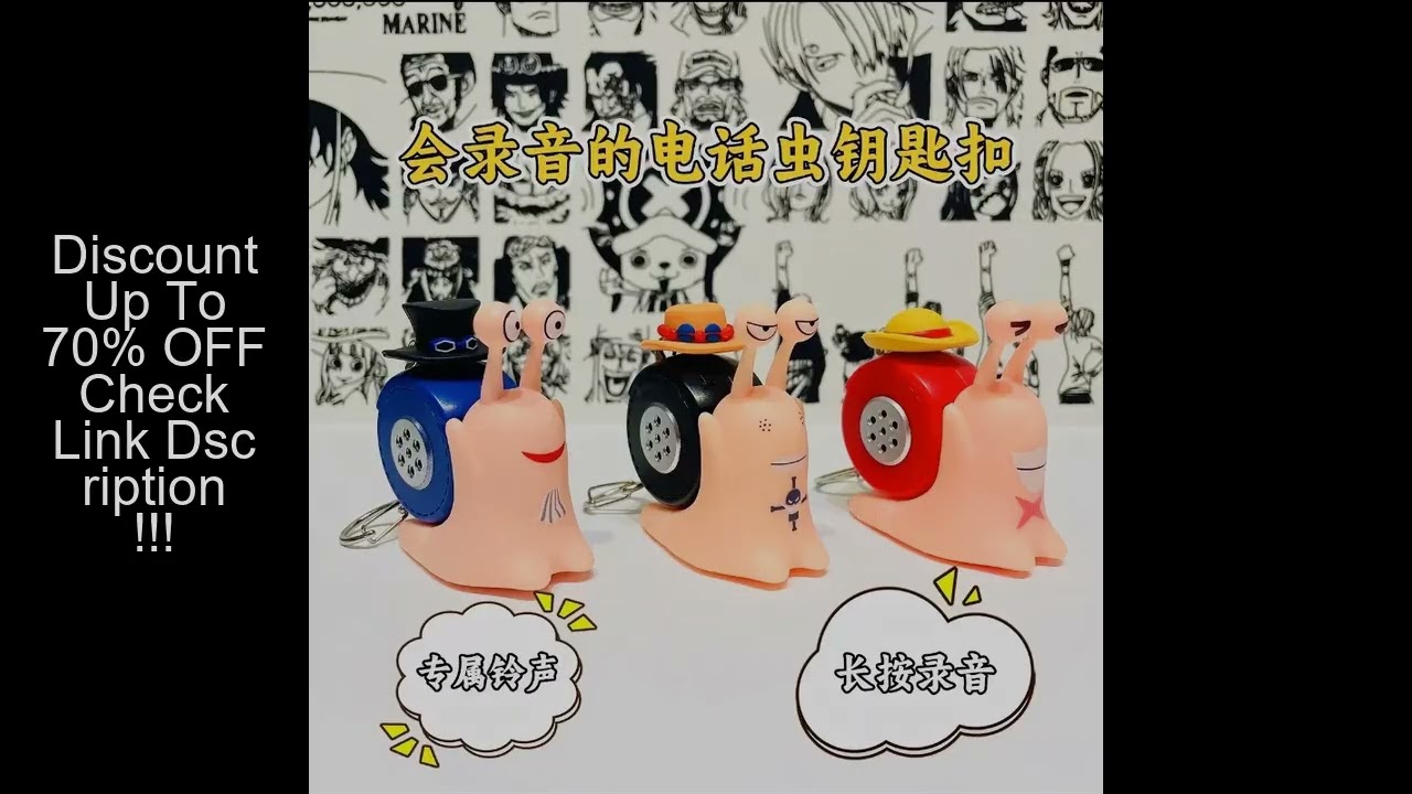 Anime One Piece Den Den Mushi Figure Luffy/Ace/Sabo Phone  Action Figure recordable Button Speaker T