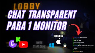 Como Ler O Chat Do Twitch, Kick E Youtube No Jogo Com 1 Monitor Obs Studio, Streamlabs, Etc.