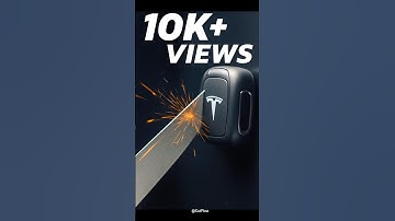 Cutting a TESLA KEY FOB 🚨 #shorts #shortsfeed #asmr #tesla