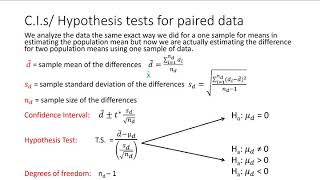 Formulas for Paired Data Formulas for Paired Data