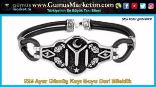925 Ayar Gümüş - Deri Bileklikler - Gümüşmarketim