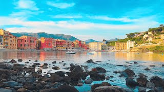 Sestri Levante in 4K  1 Hour of Pure Coastal Calm with Gentle Ambient Music | Italian Seaside Escape
