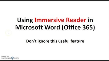 Using Immersive Reader in Microsoft Word