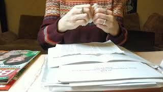ASMR Sorting documents, tearing paper sounds / No voice